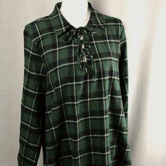 Andree Tops - Andree by Unit Plaid Flannel Style Pullover, 1X